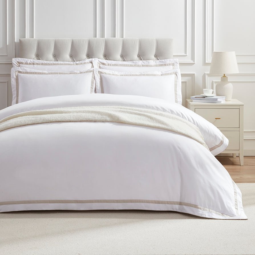 Sorrento Duvet Cover - Double Contrast Edge - Natural - DUSK