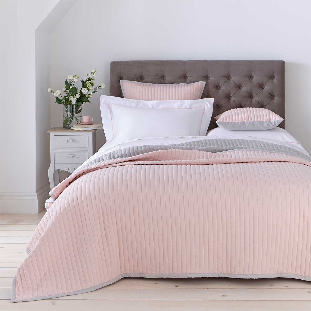 Twilight Bedspread 2.5m x 2.6m - Pink/Grey - DUSK