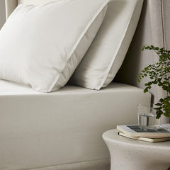 Washed Cotton Fitted Sheet - Stone - DUSK