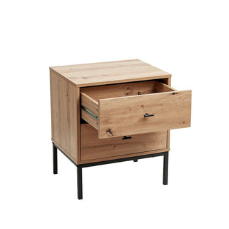 Willow 2 Drawer Bedside Table - Oak Effect – DUSK